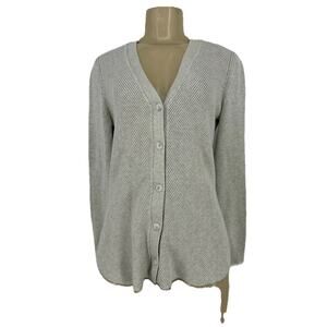 CABI Medium Women Shirttail Button Front Cardigan Gray #3161 Sweater 64-14